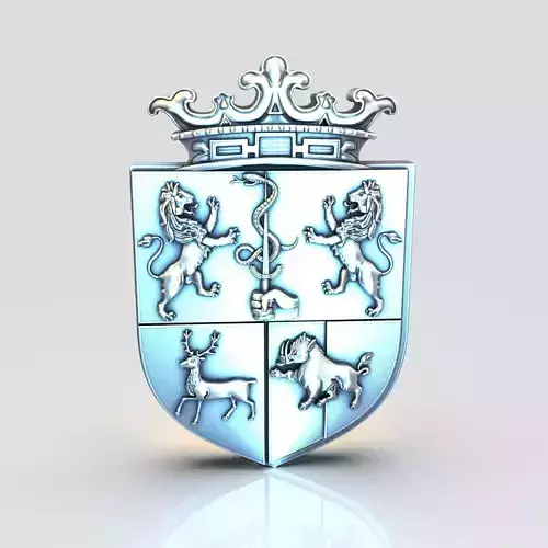 COAT OF ARMS BOAR DEER LION