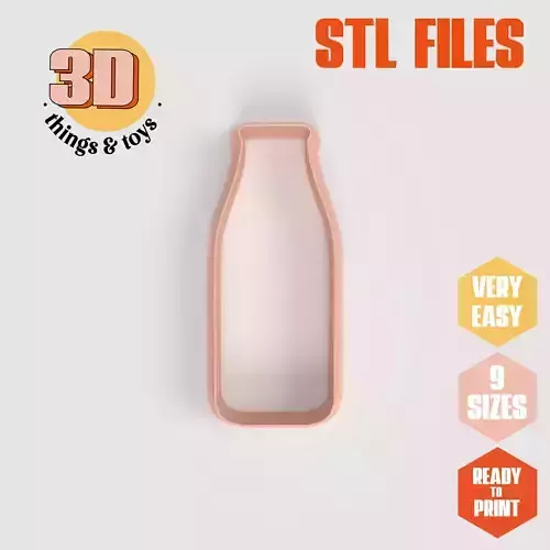 Milk Bottle Drink - Cookie Cutter Clay - Many Size 3D print model