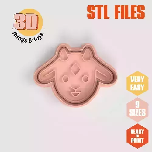 Baby Goat Animal - Cookie Cutter Clay - Many Size