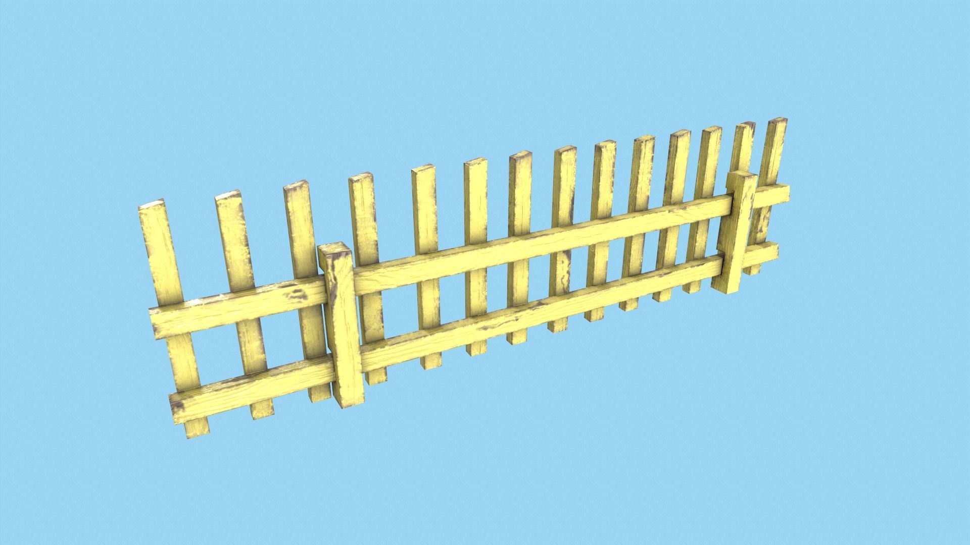 Tulips With Flower Fence Low-poly 3D model_12