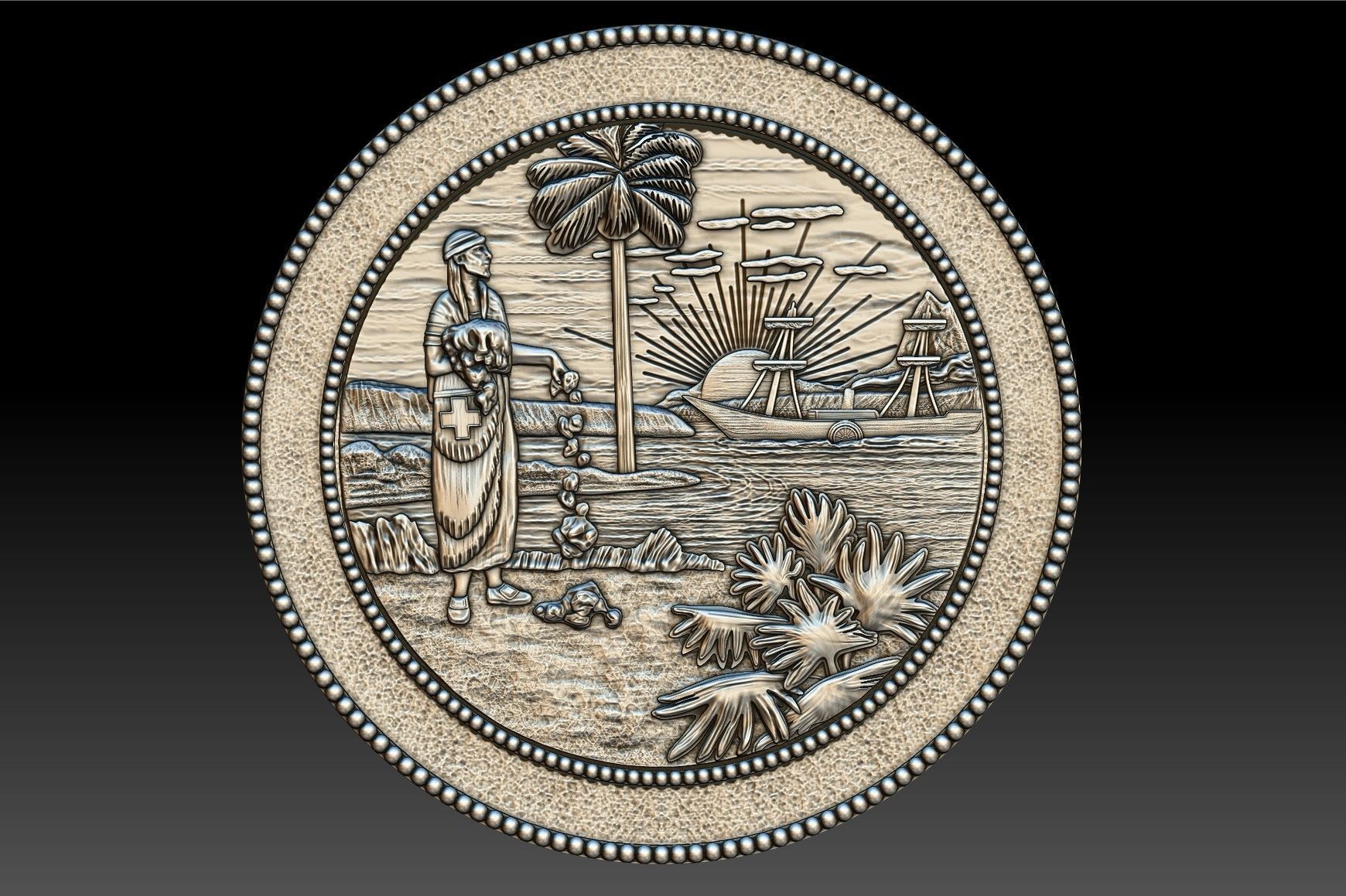 Florida State seal 3D print model_3