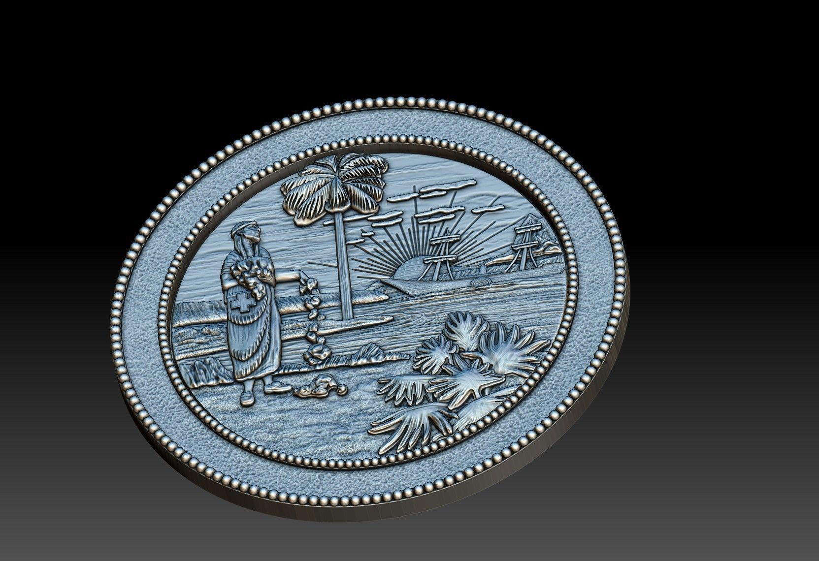 Florida State seal 3D print model_7