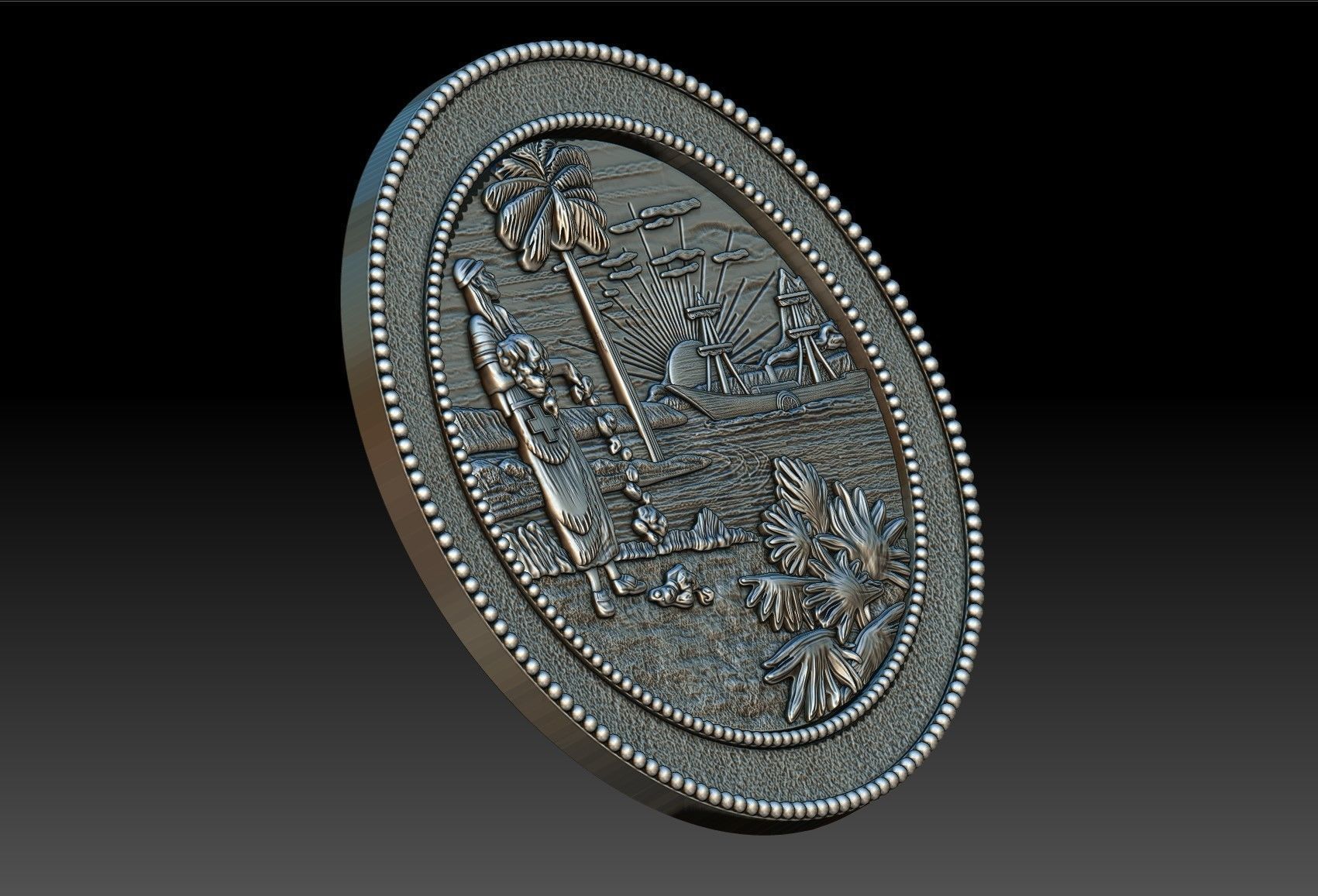 Florida State seal 3D print model_5