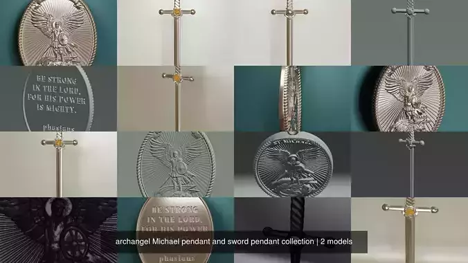 archangel Michael pendant and sword pendant collection 