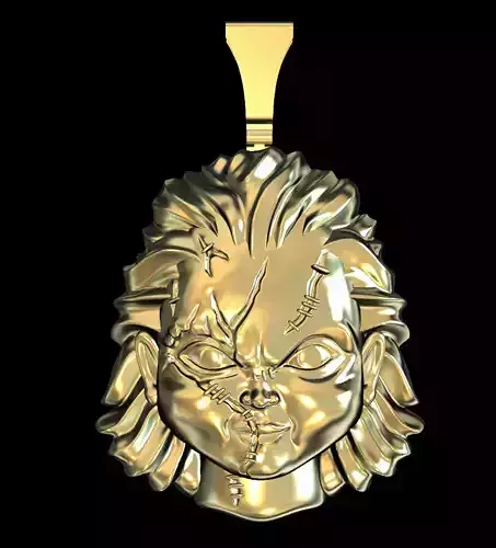 chucky doll face pendant  3D print model