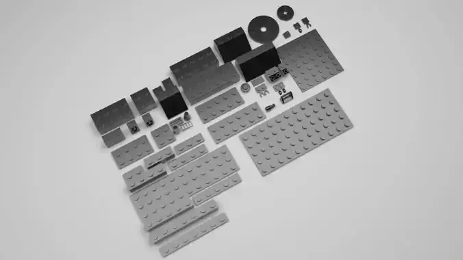 Grey Metallic Lego Bricks Set