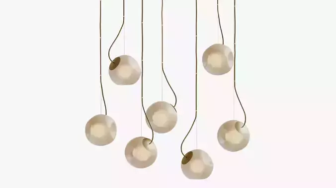 Pendant light Bright Barocco cream cable