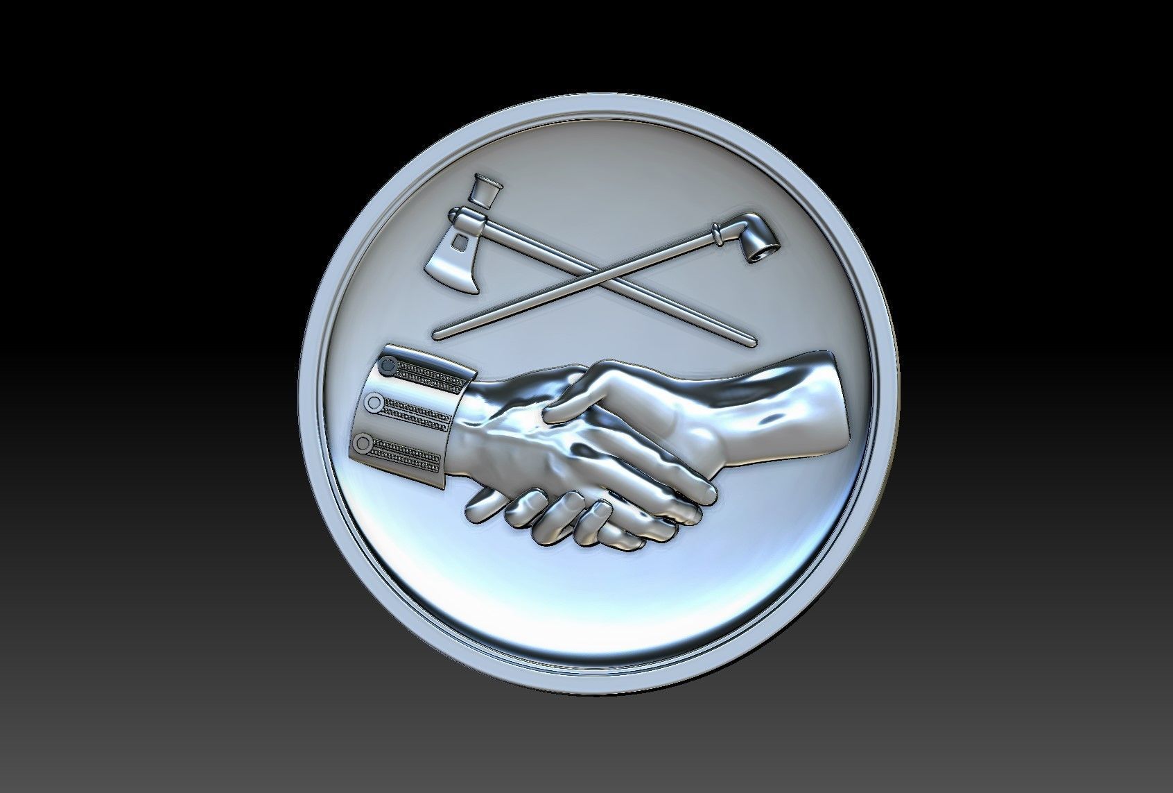Peace Coin 3D print model_2