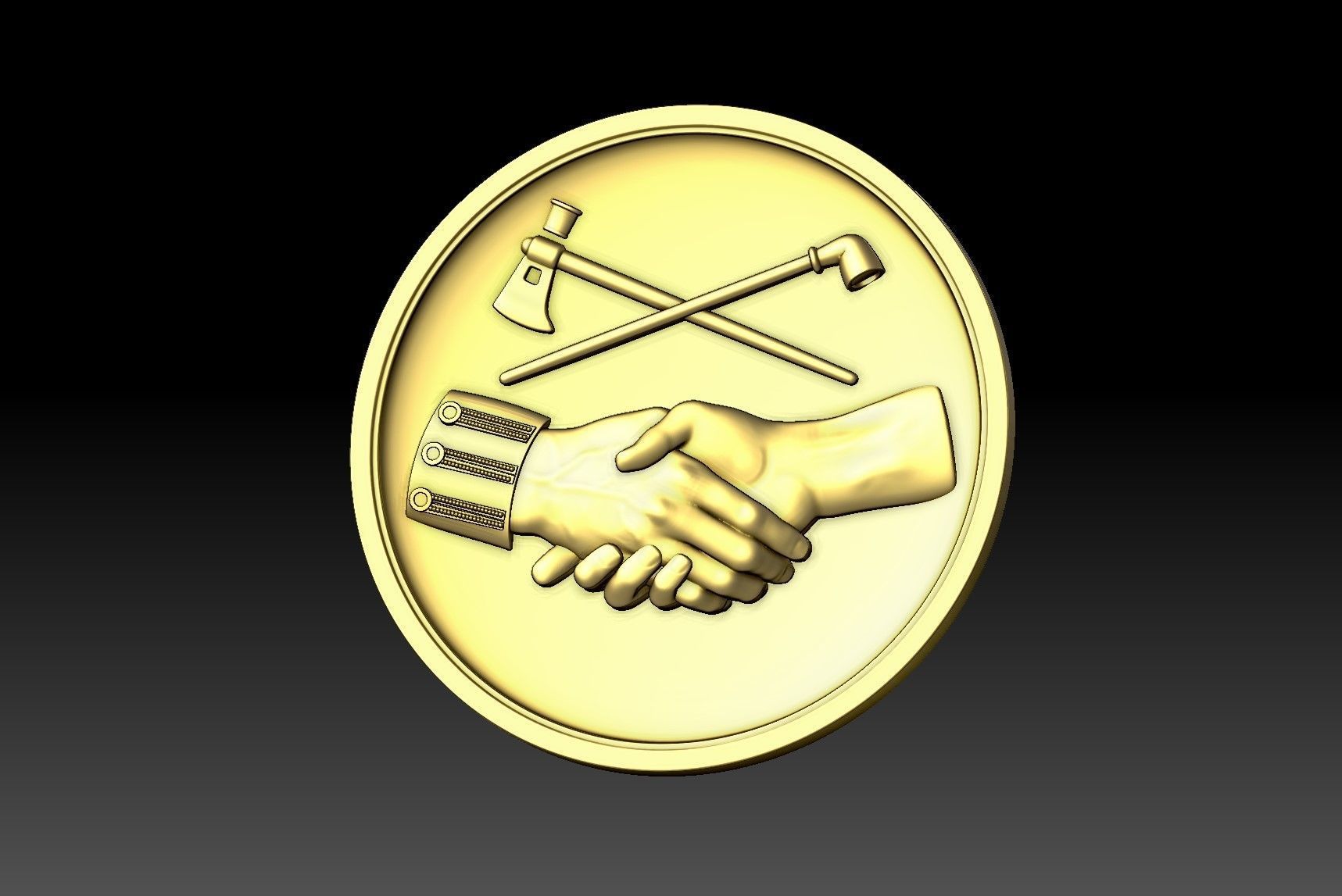 Peace Coin 3D print model_4