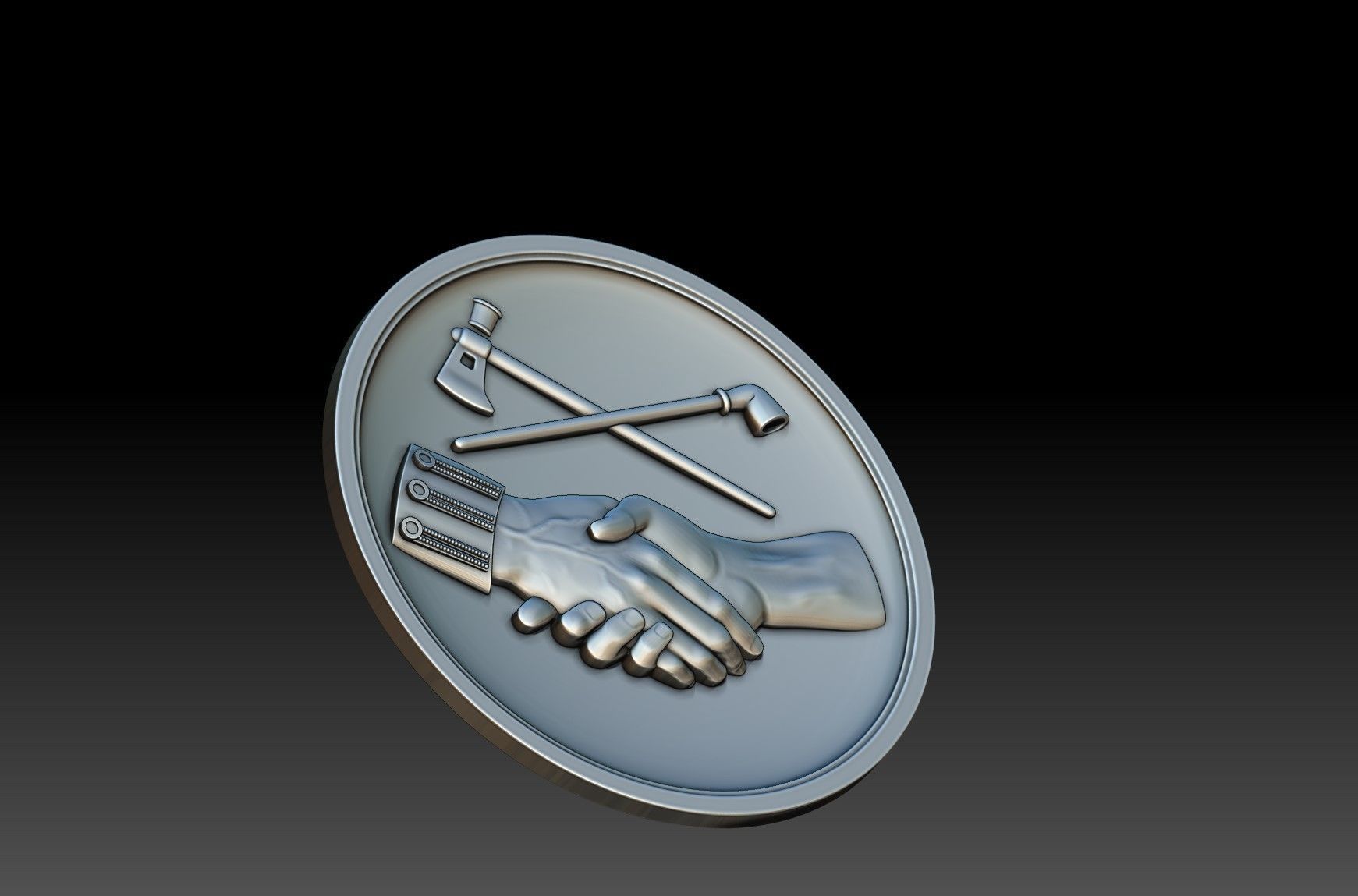 Peace Coin 3D print model_6