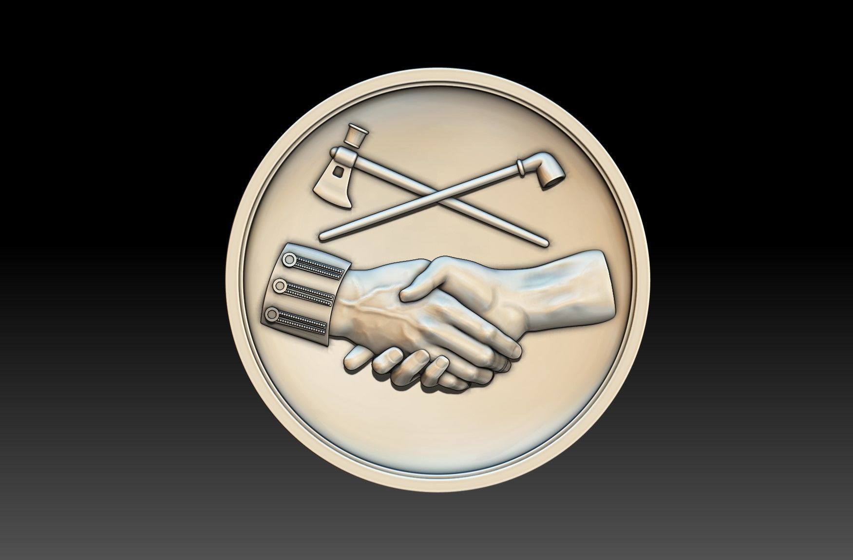 Peace Coin 3D print model_5