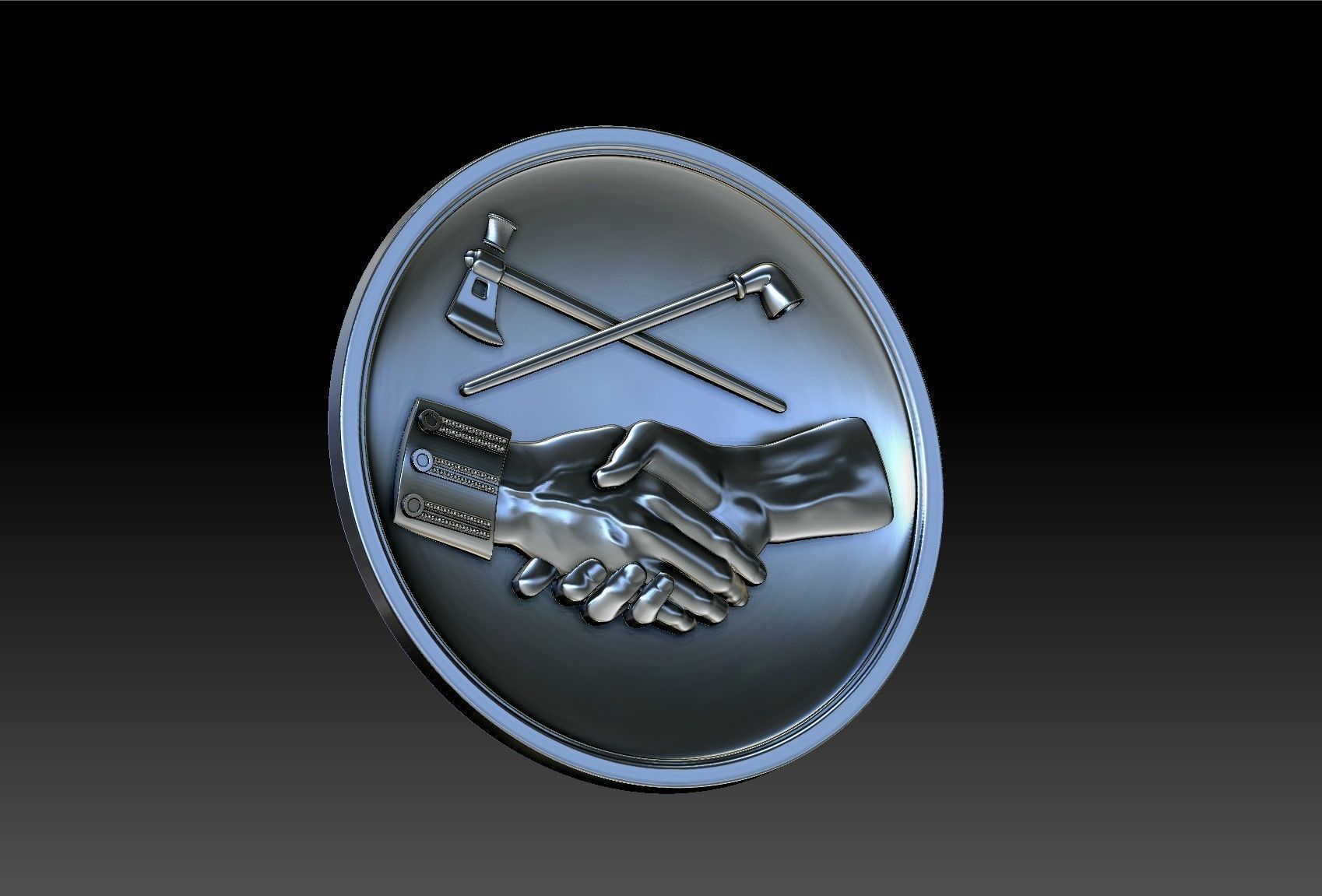 Peace Coin 3D print model_3
