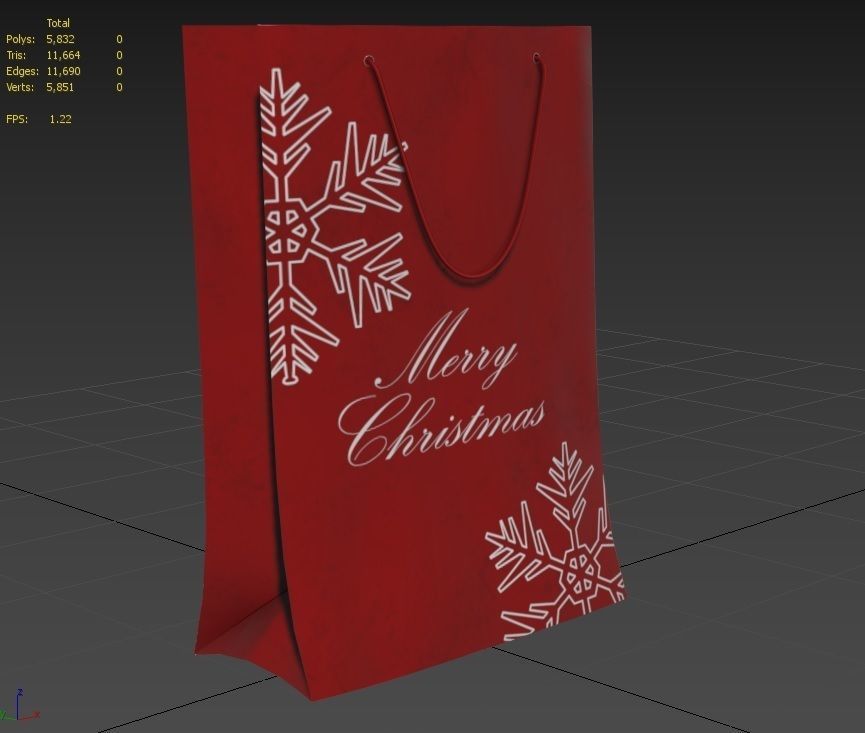 Paper Bag  M05A Low-poly 3D model_2