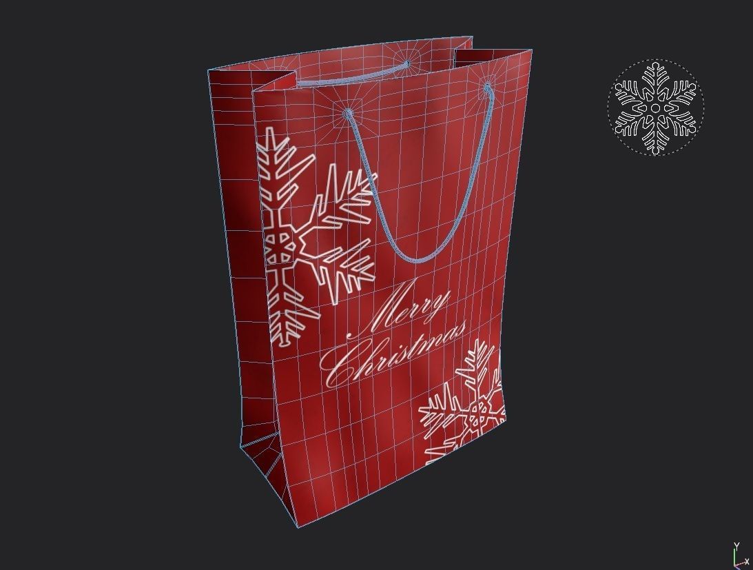 Paper Bag  M05A Low-poly 3D model_6