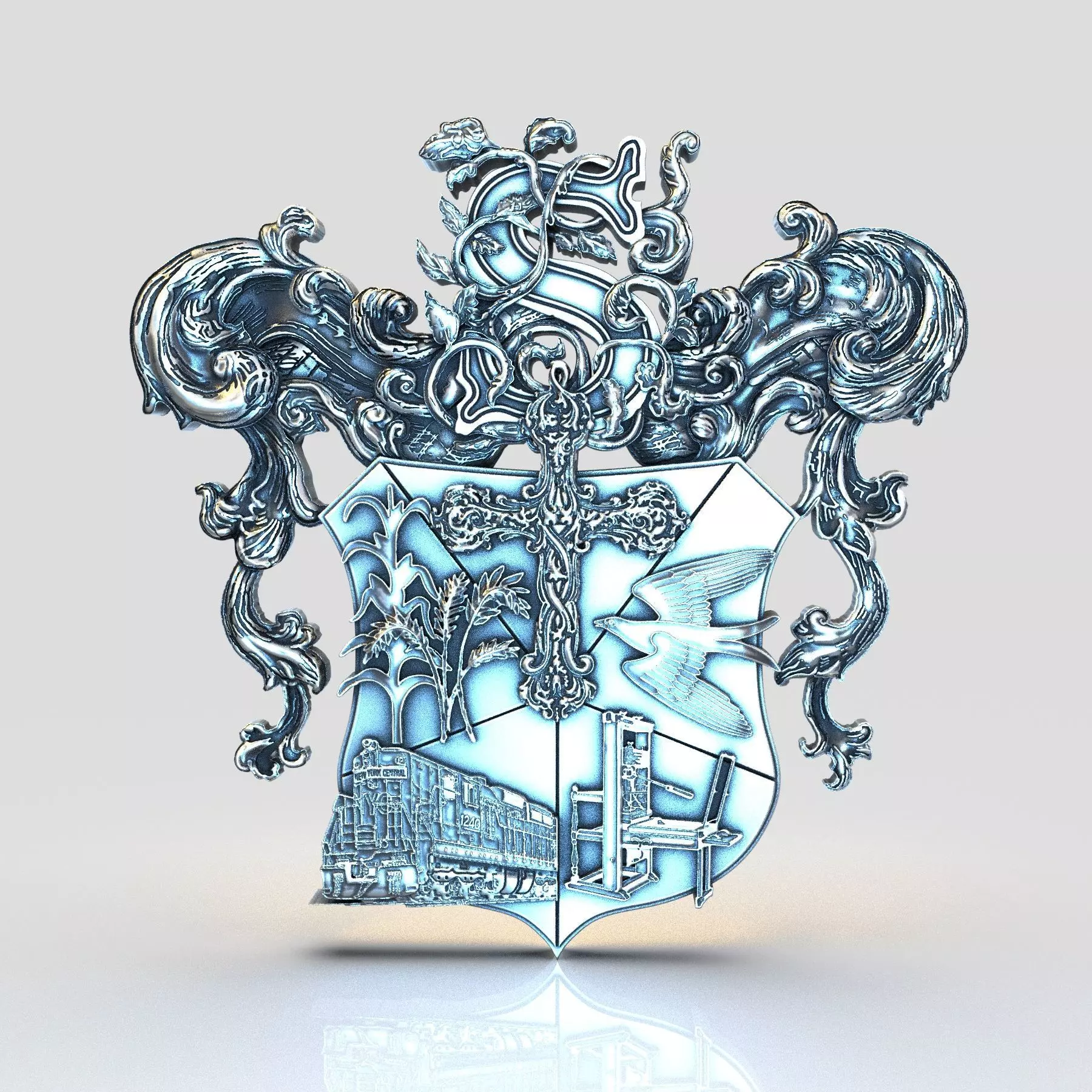 S Coat of Arms 3D print model_0