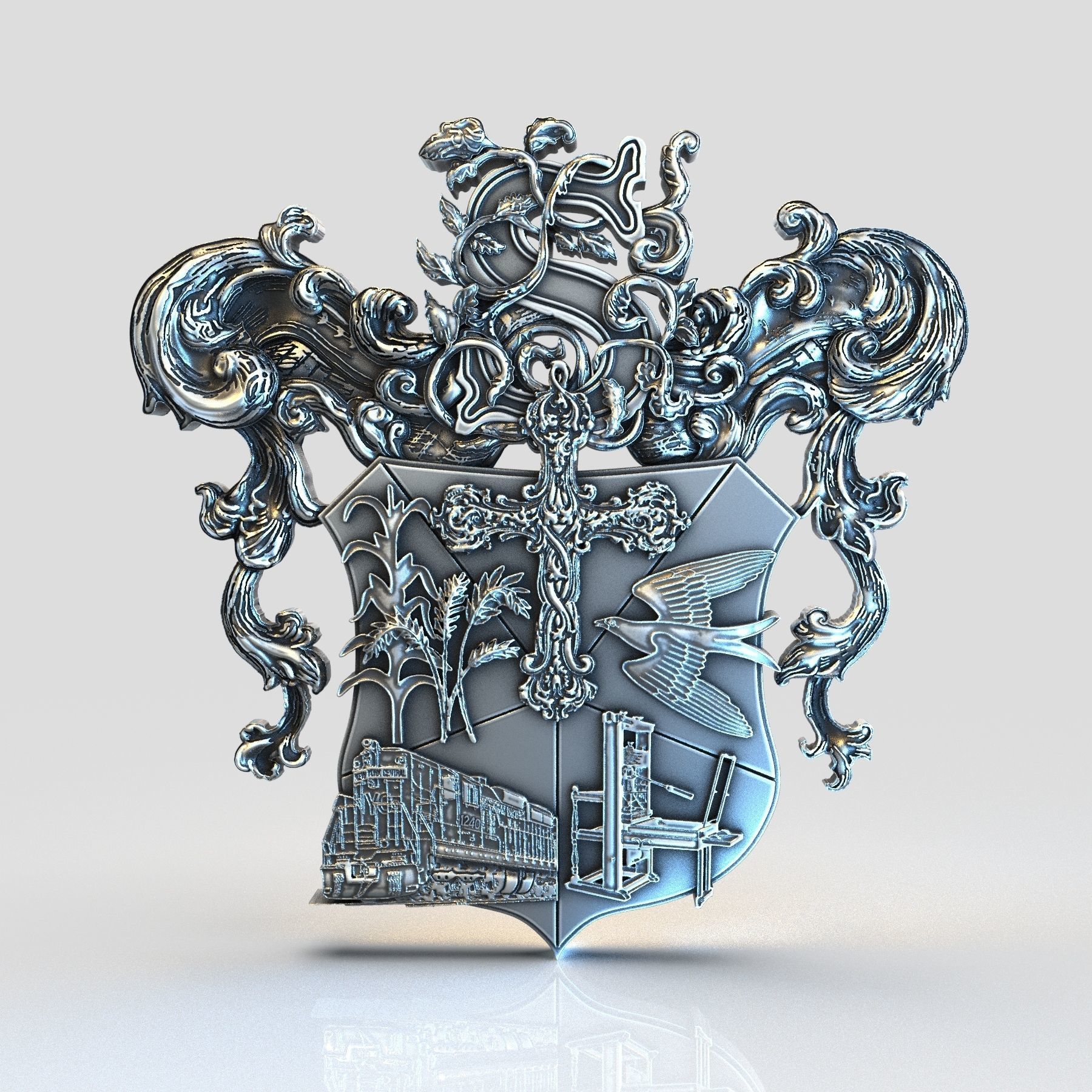 S Coat of Arms 3D print model_1