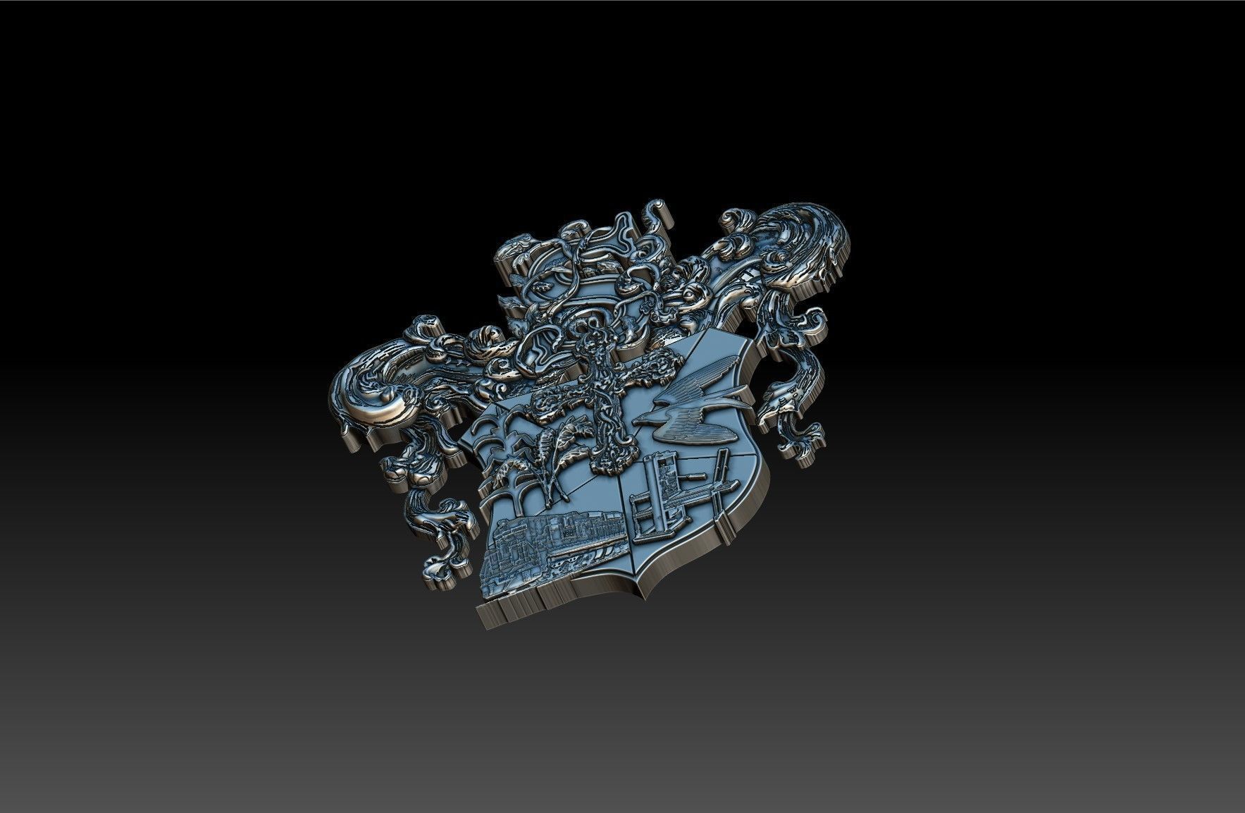 S Coat of Arms 3D print model_9
