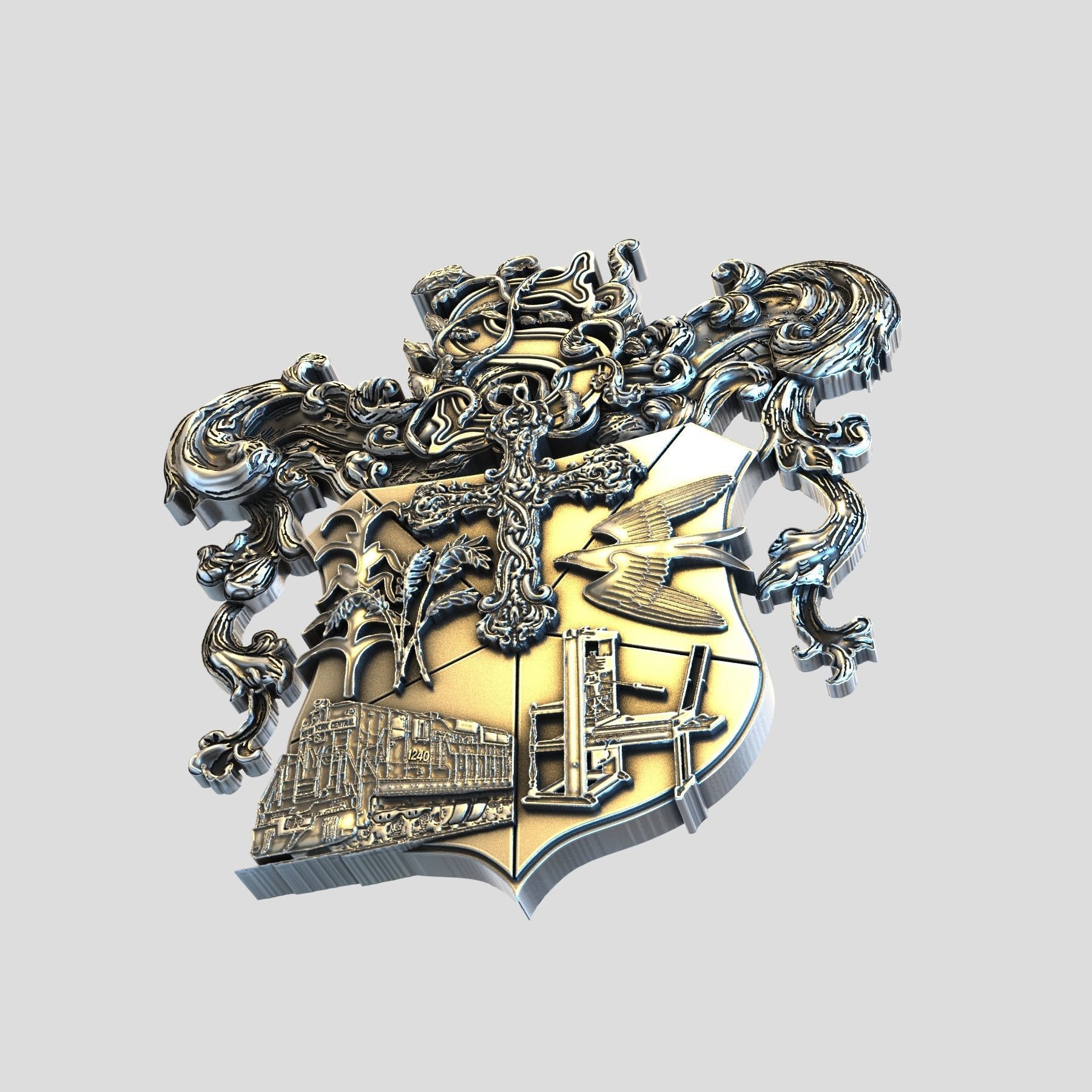 S Coat of Arms 3D print model_2