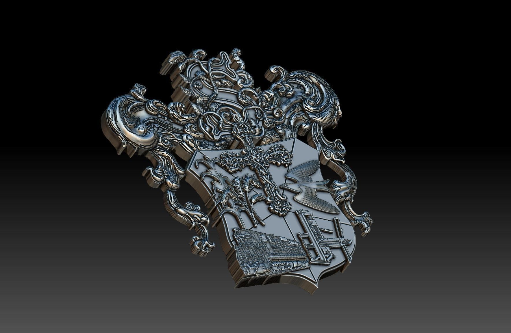 S Coat of Arms 3D print model_10