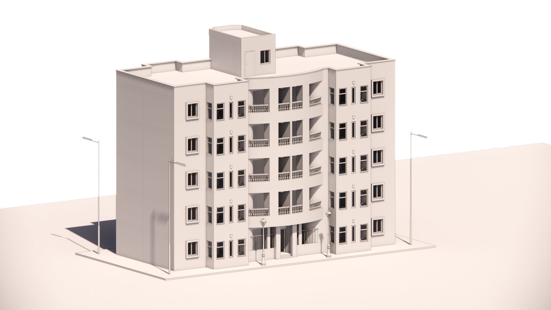 Residential building G plus 4 in Revit 3D model | CGTrader