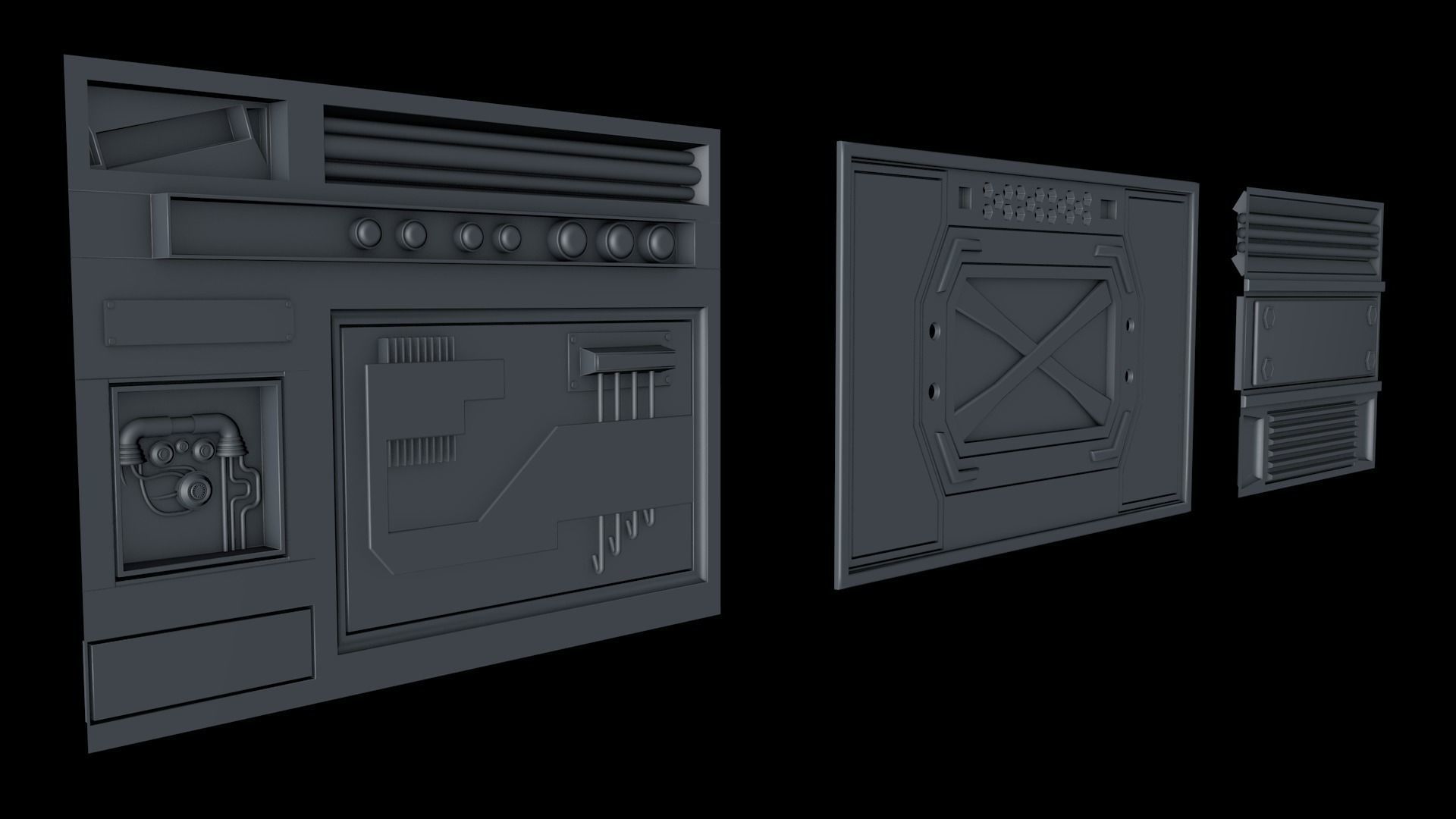 Sci Fi Panels 3D model_3