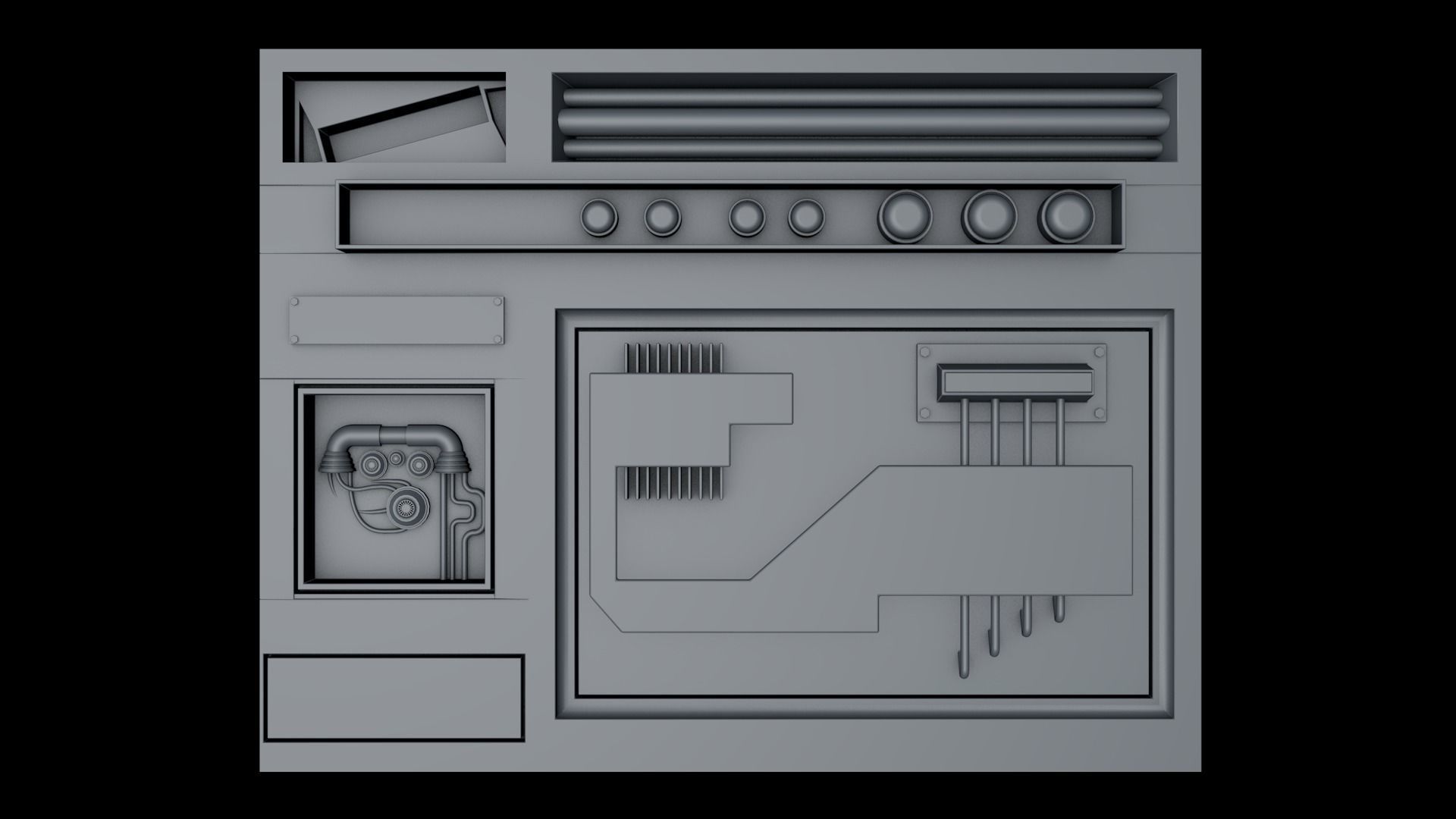 Sci Fi Panels 3D model_1