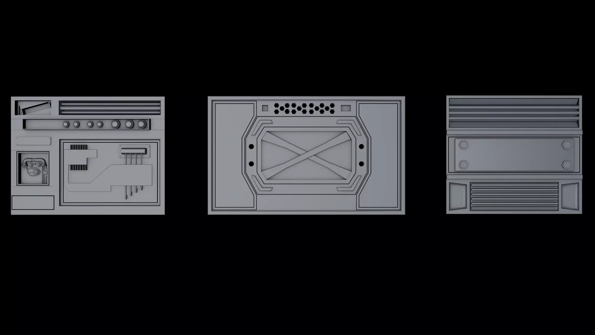 Sci Fi Panels 3D model_0