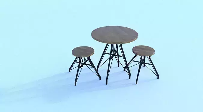Table and chair set 3D model