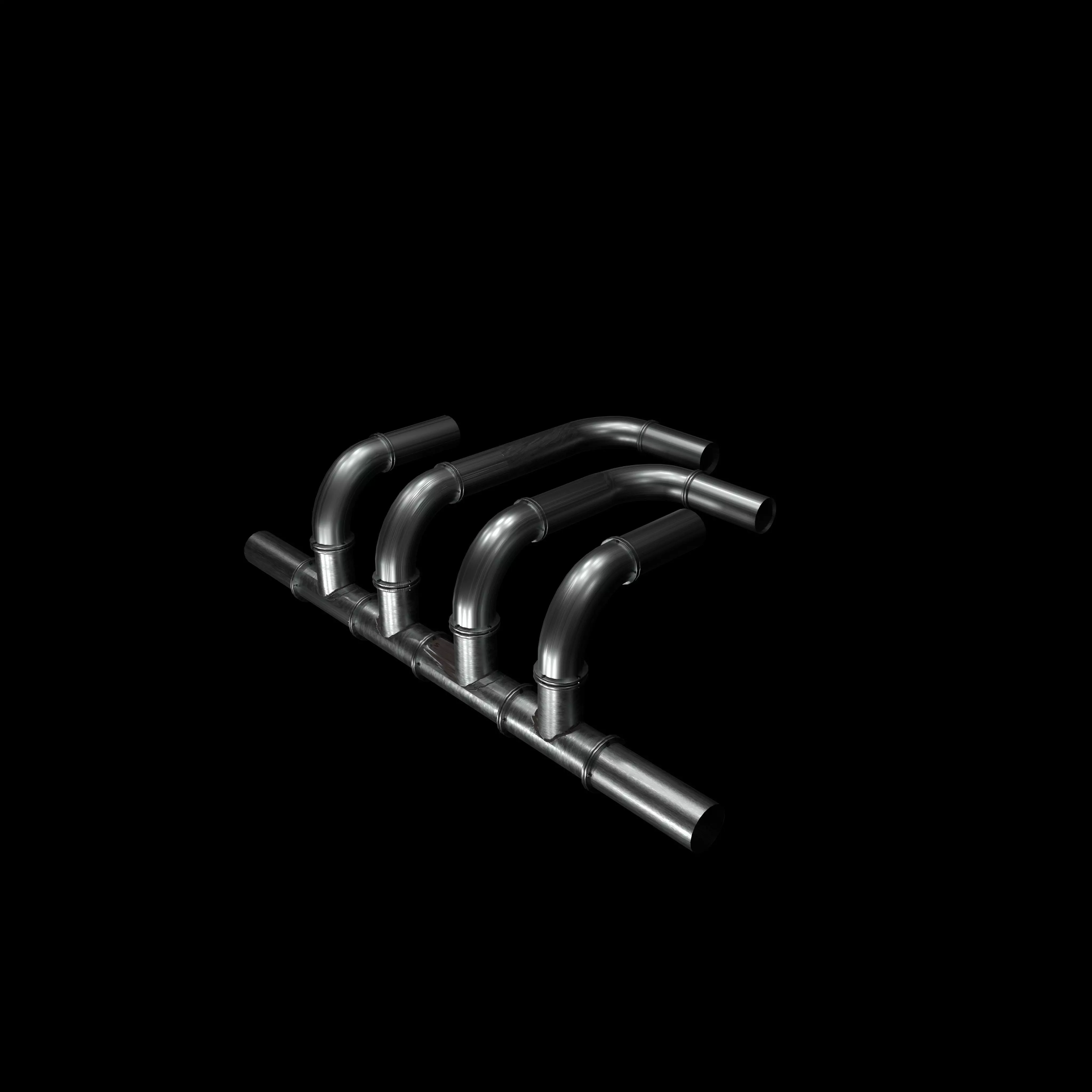 Modular Pipes Low-poly 3D model_0