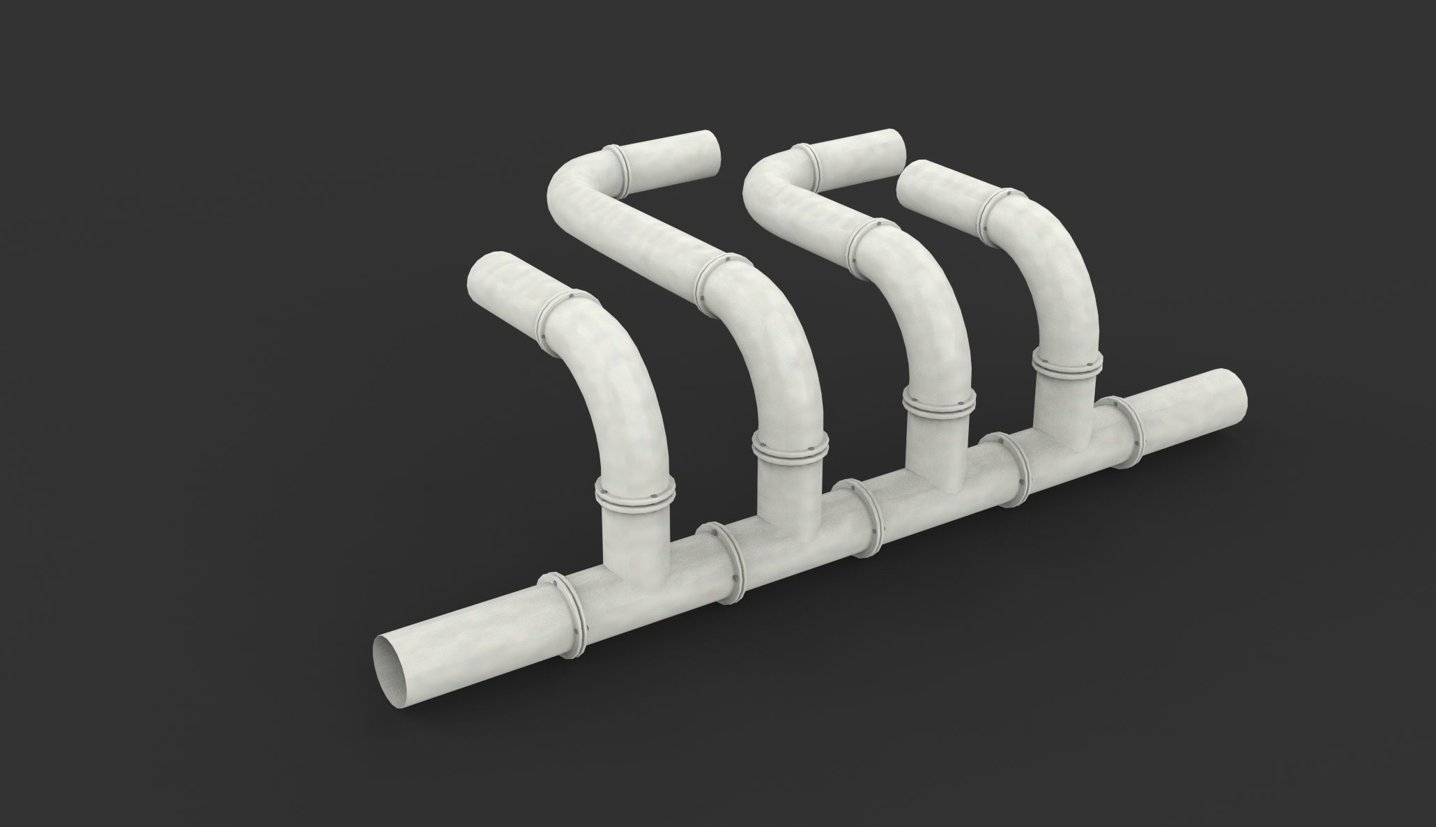 Modular Pipes Low-poly 3D model_4