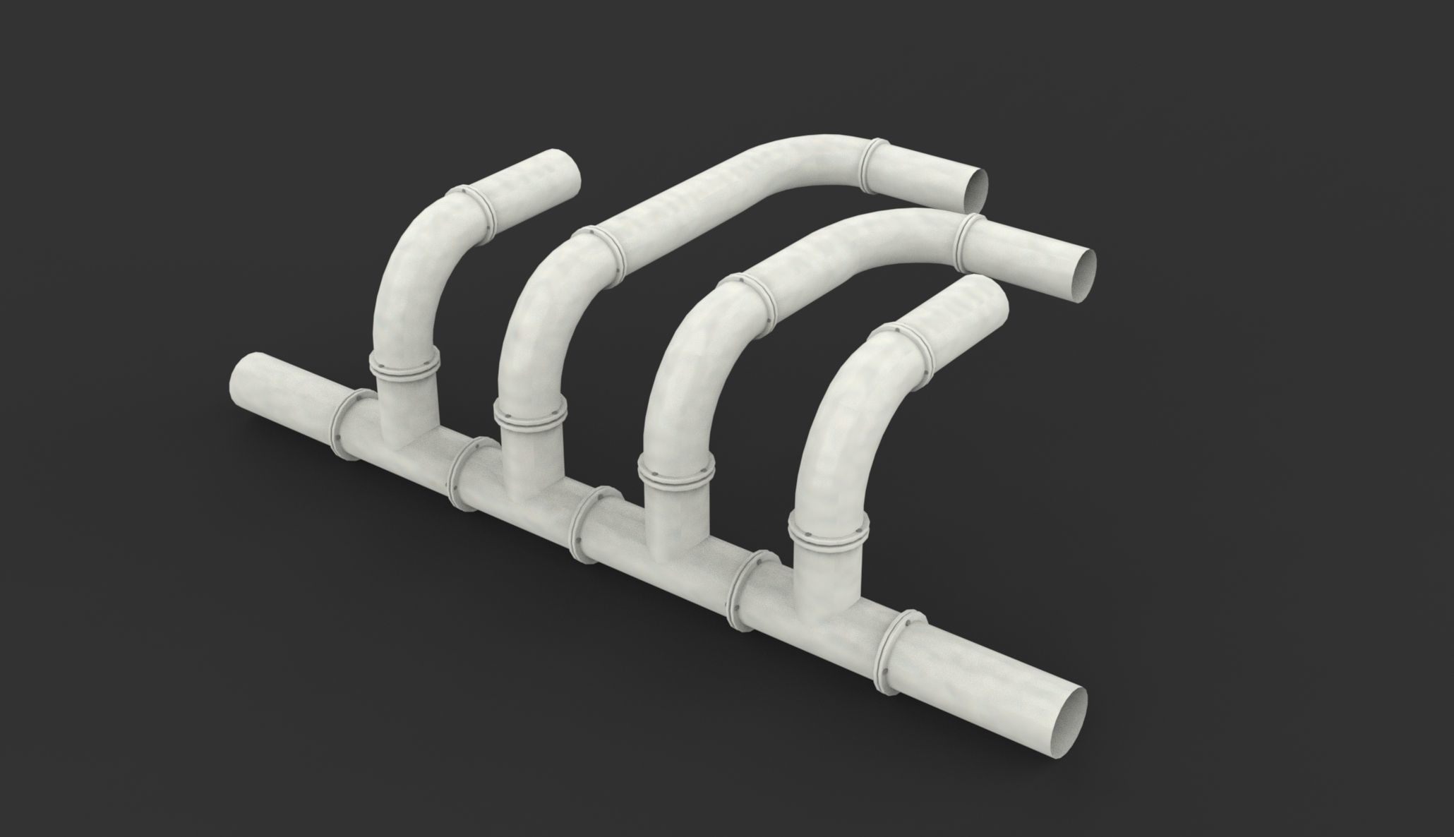 Modular Pipes Low-poly 3D model_3