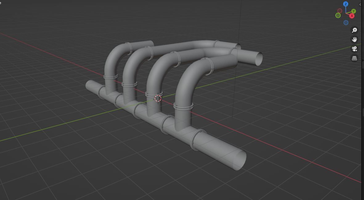 Modular Pipes Low-poly 3D model_9