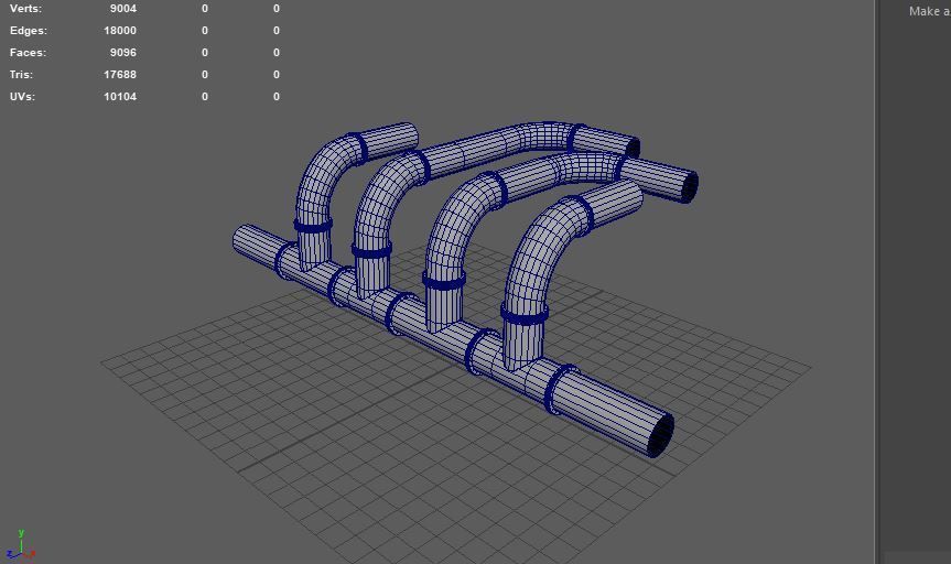 Modular Pipes Low-poly 3D model_8
