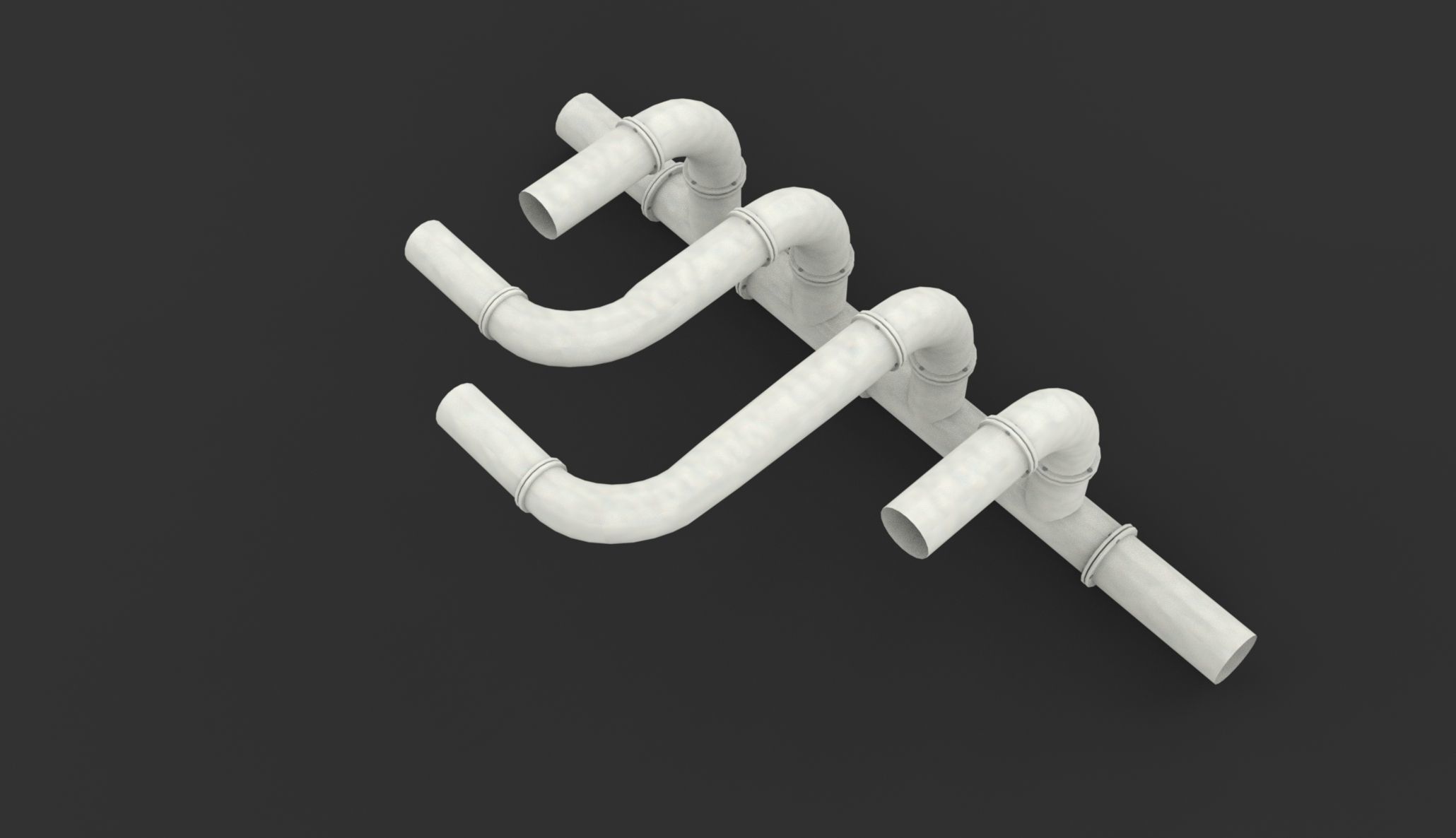 Modular Pipes Low-poly 3D model_5