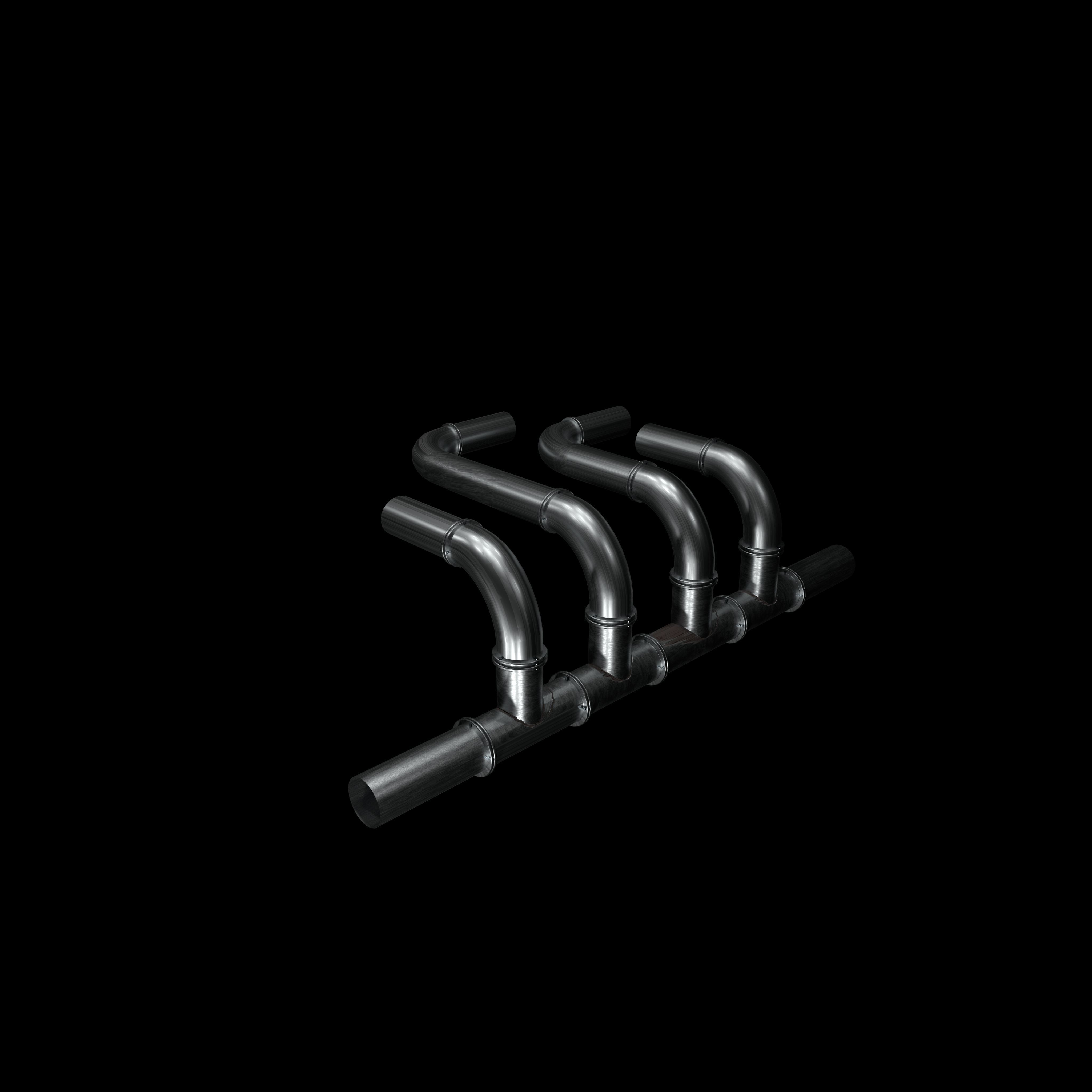 Modular Pipes Low-poly 3D model_1