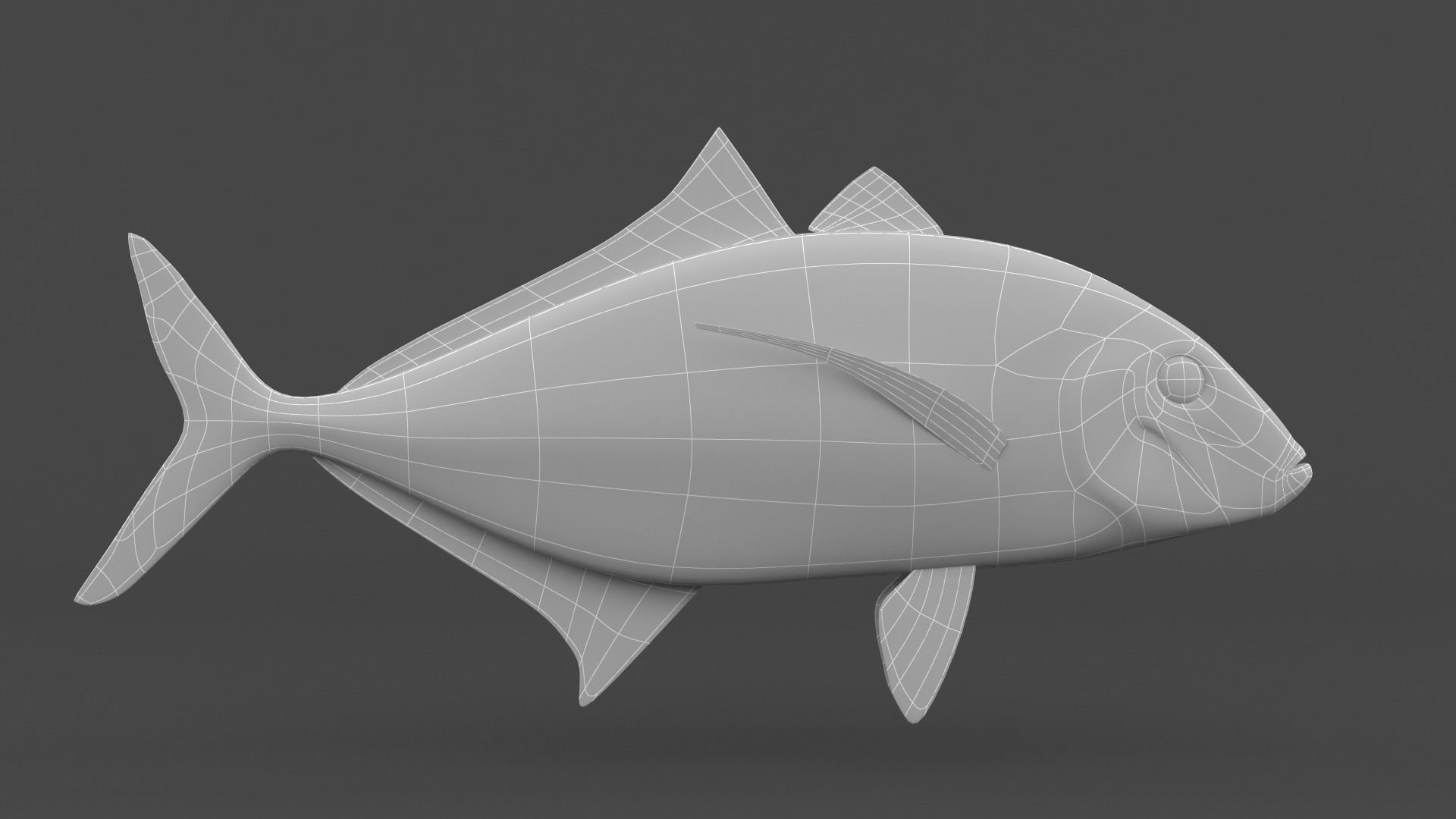 Trevally Fish 3D model_5