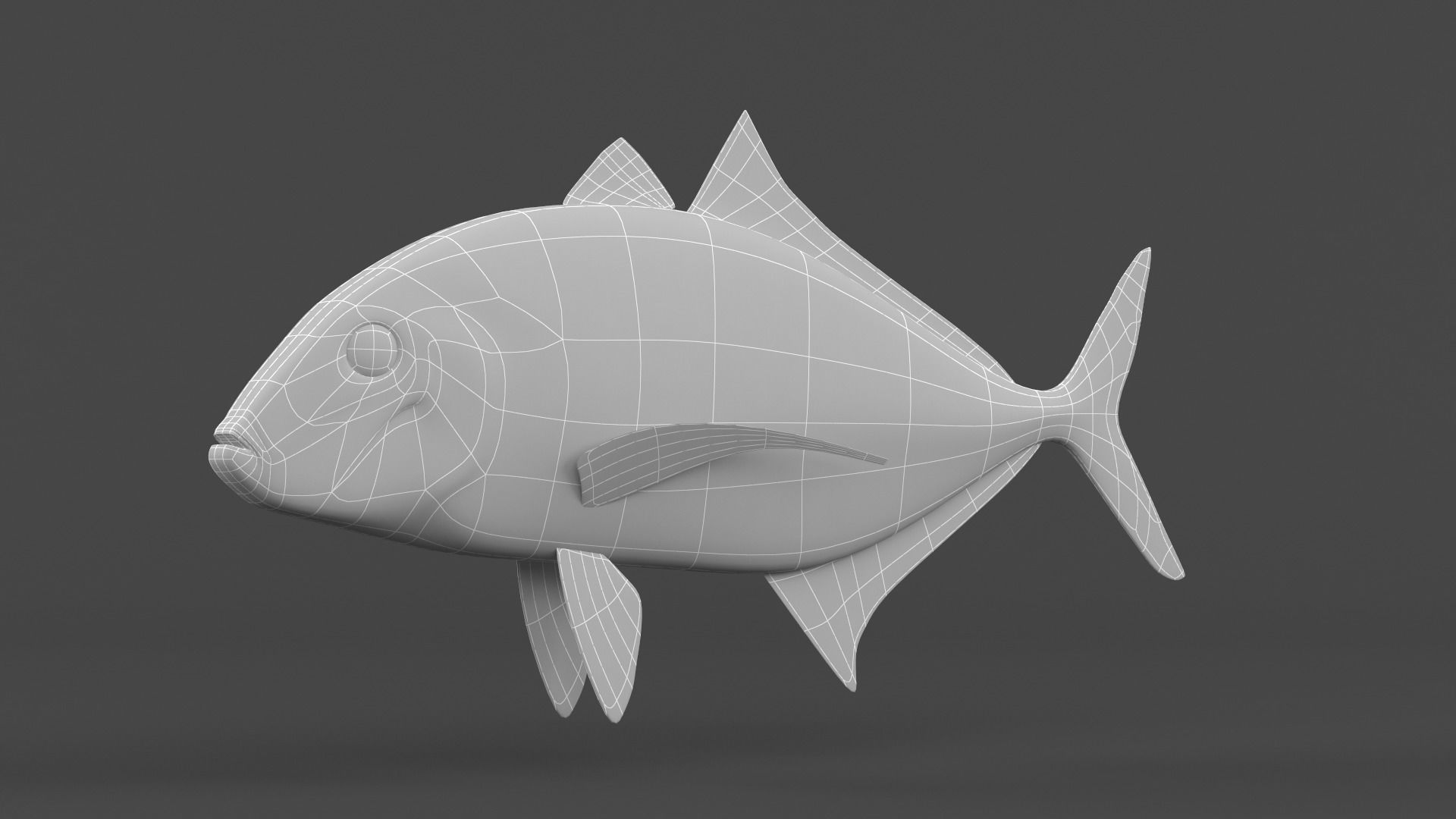 Trevally Fish 3D model_7