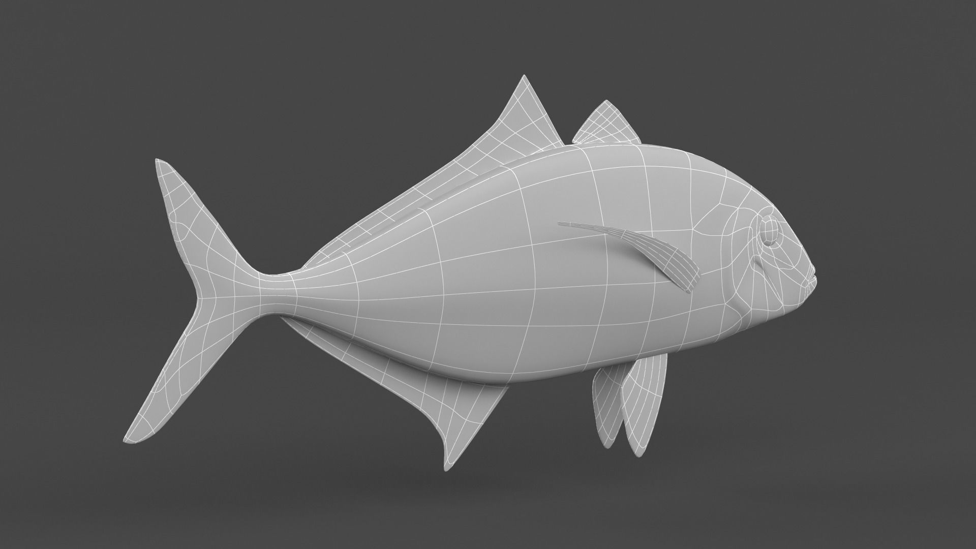 Trevally Fish 3D model_8