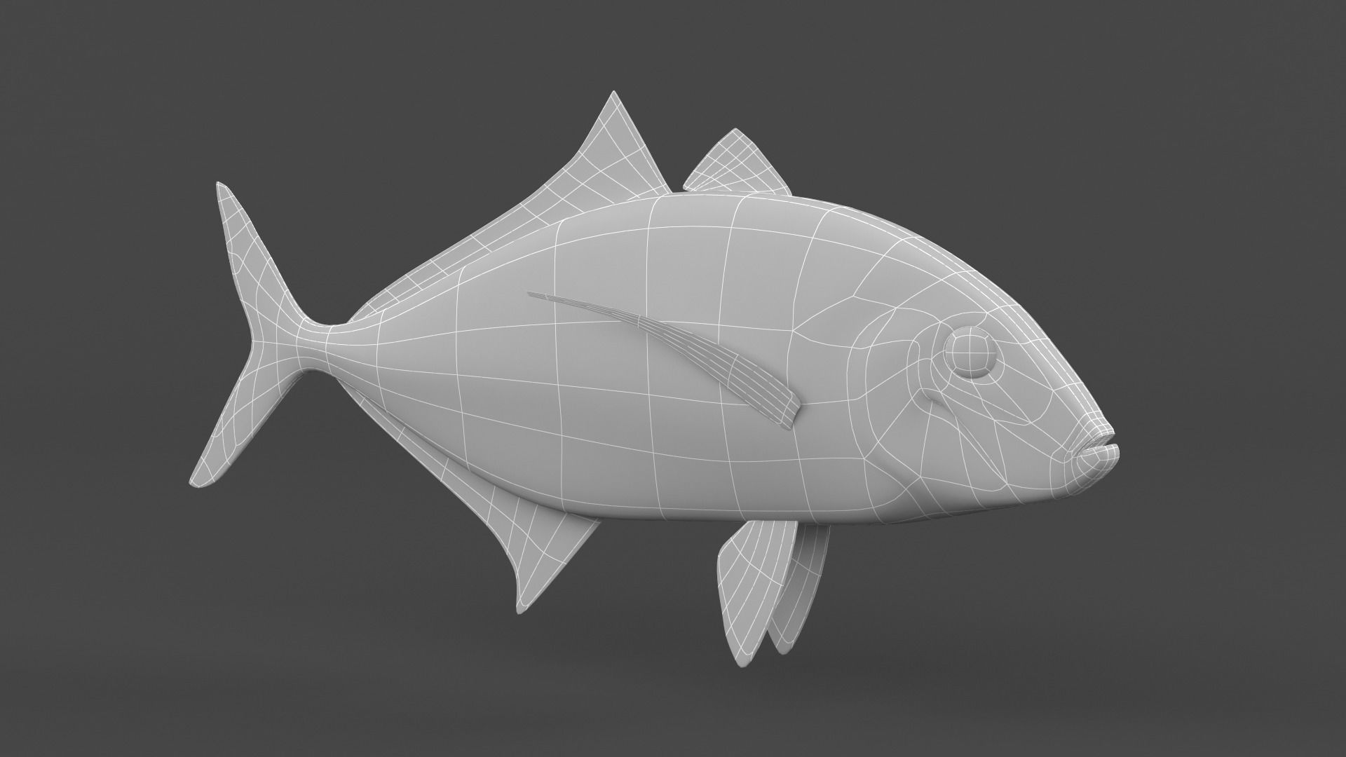 Trevally Fish 3D model_6