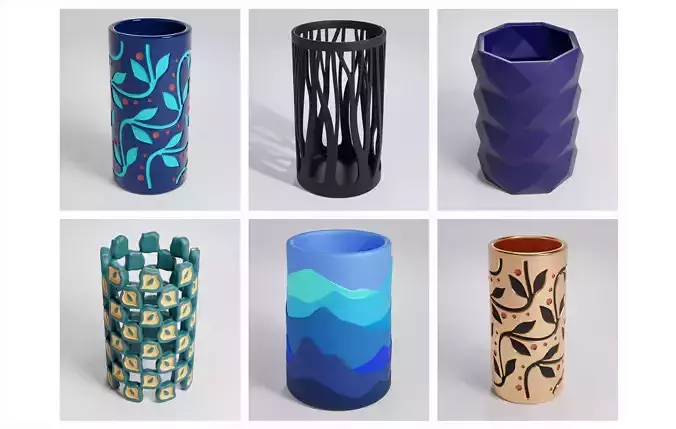 Pen pencil holders Vases Decoration 3D Model Collection