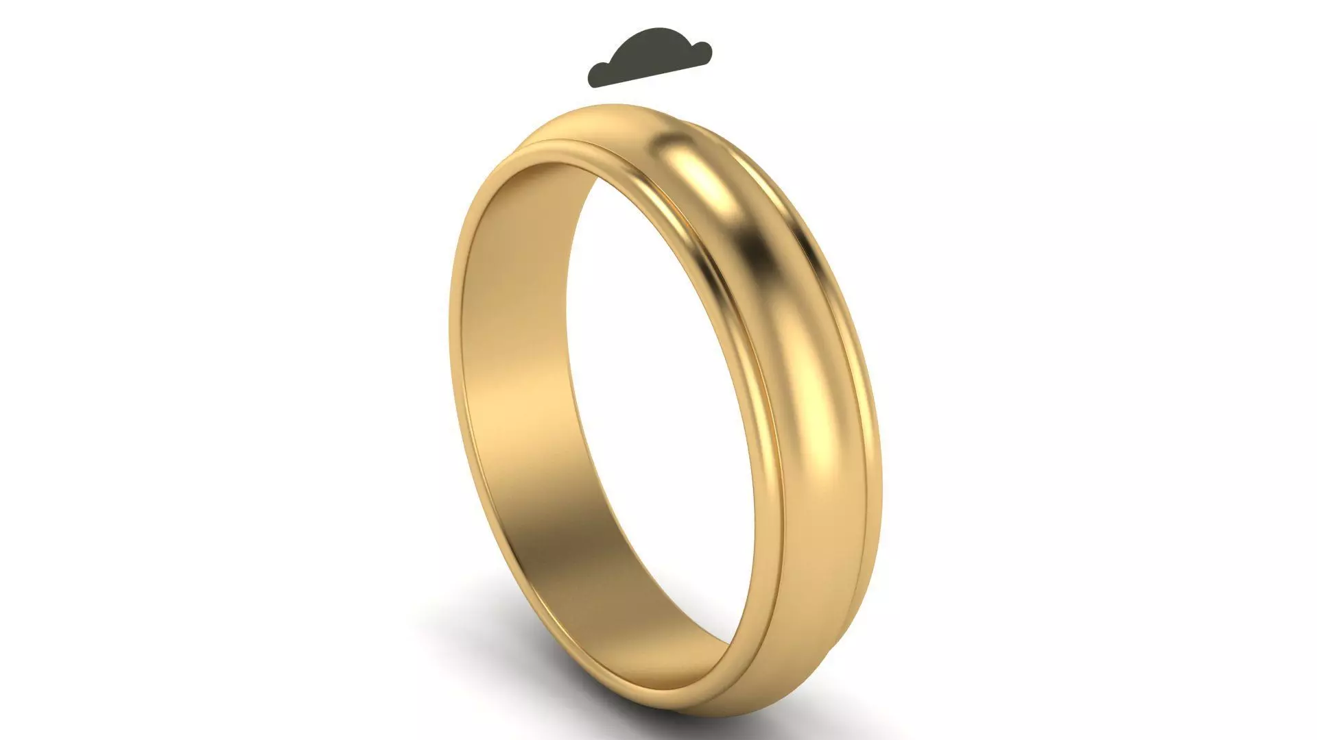 Half-Round Edge Wedding Band 5 mm wide US SIZES 3D print model