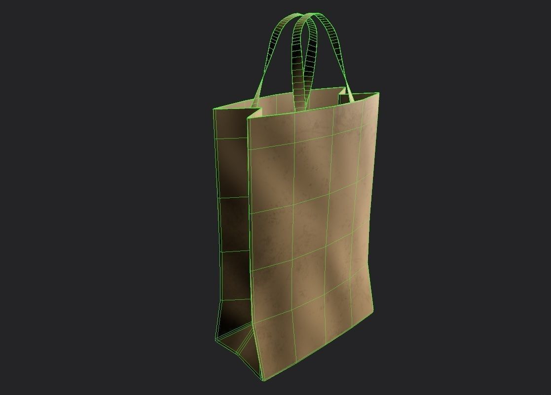 Paper Bag  M06 Low-poly 3D model_1