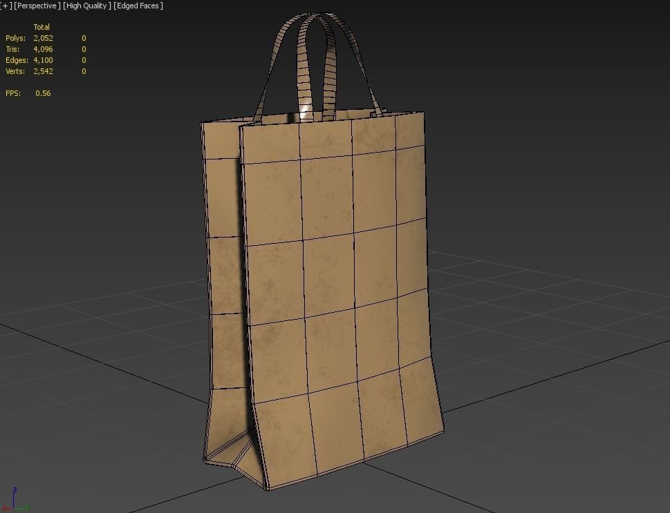 Paper Bag  M06 Low-poly 3D model_2