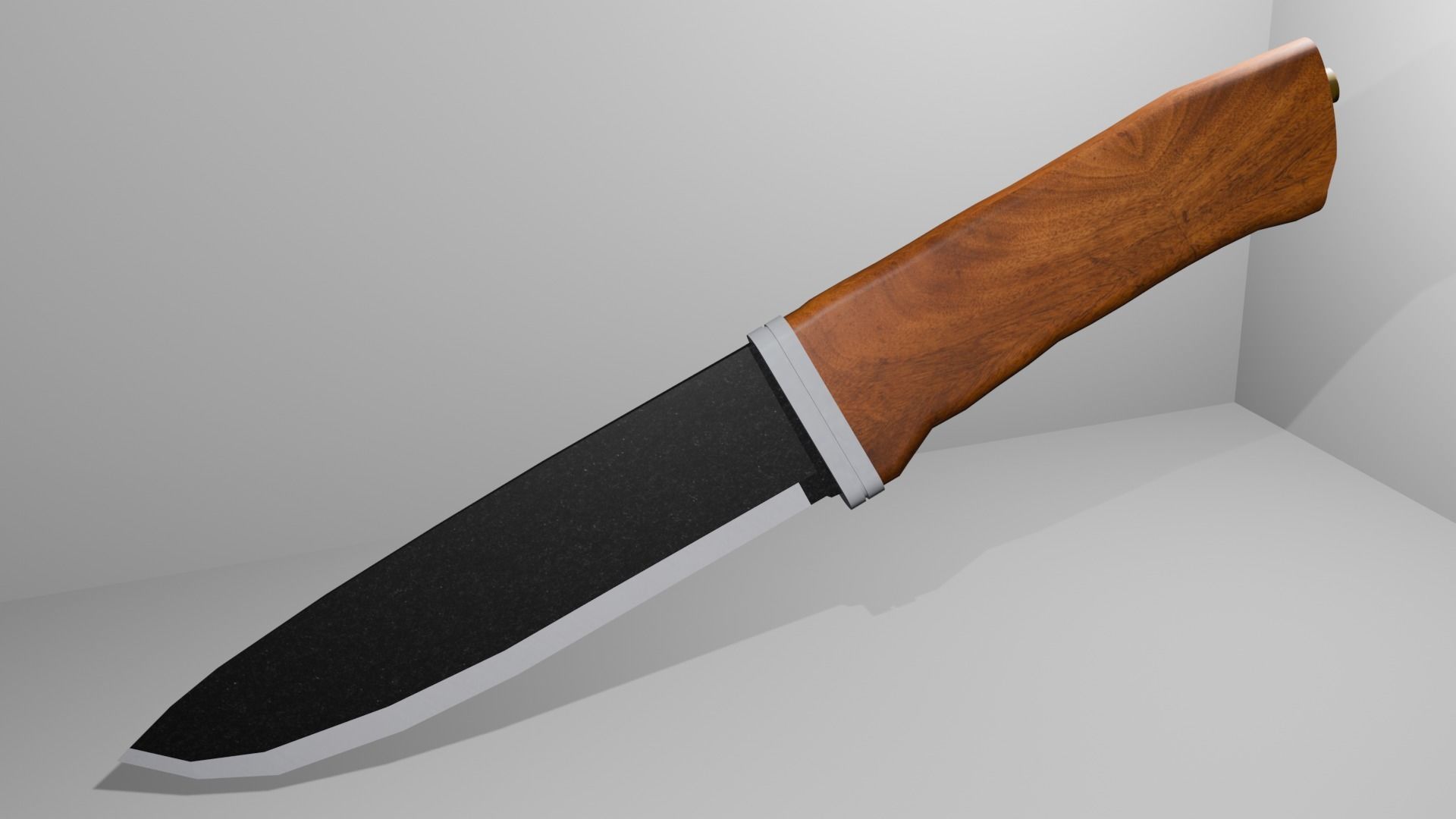 Hunting knife Low-poly 3D model_4