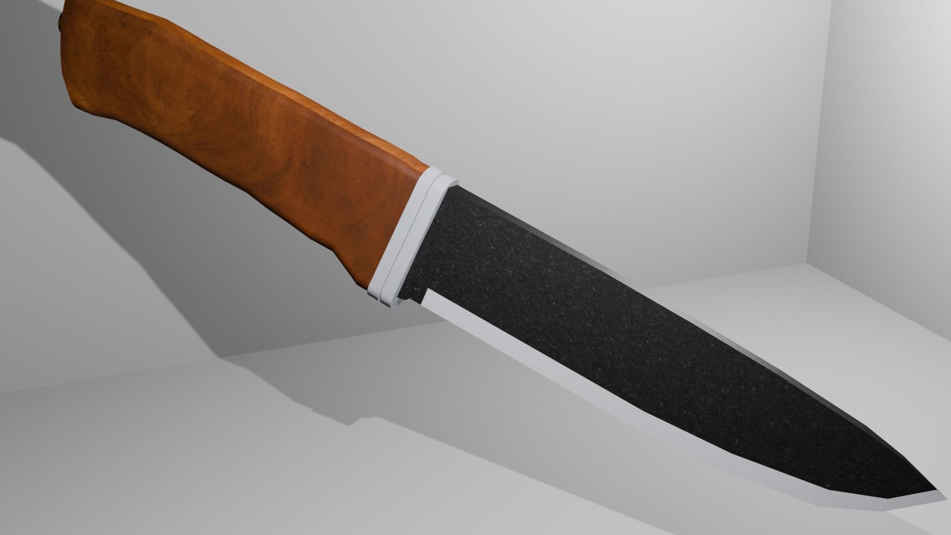 Hunting knife Low-poly 3D model_1