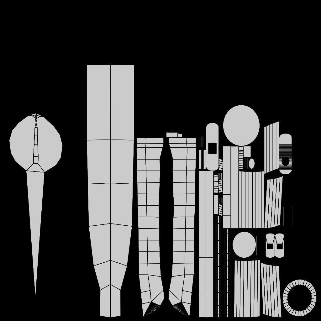 Hunting knife Low-poly 3D model_6