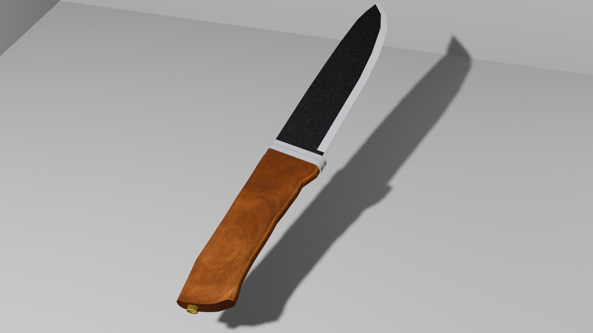 Hunting knife Low-poly 3D model_2