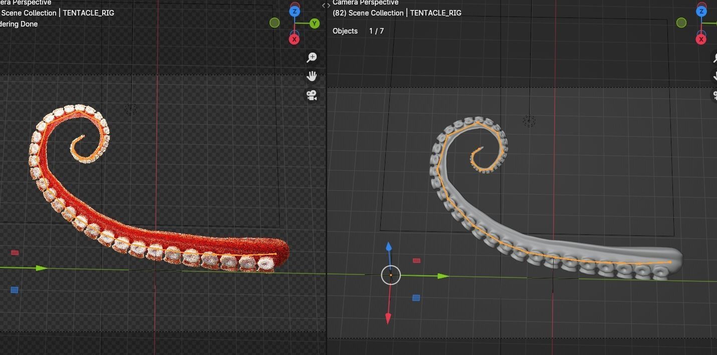 Tentacle Animation System Low-poly 3D model_5
