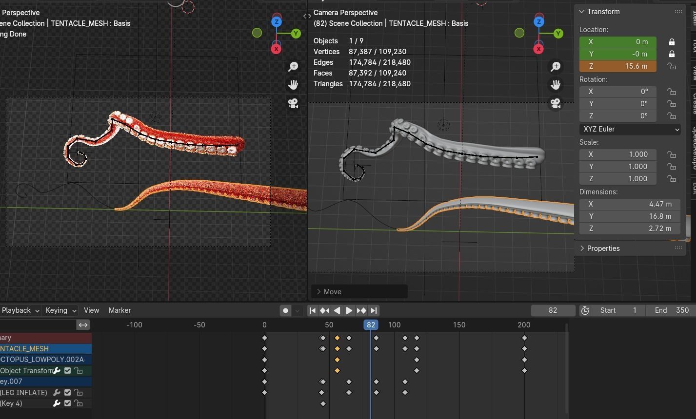 Tentacle Animation System Low-poly 3D model_1