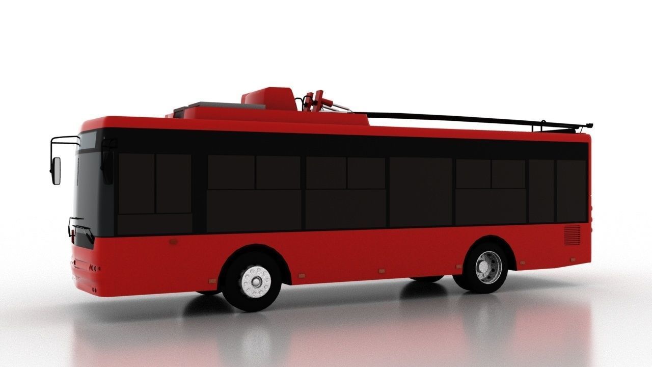 Trolleybus Bogdan T60112 Low Low-poly 3D model_2